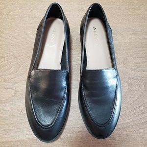 Aldo Black Leather Loafers New